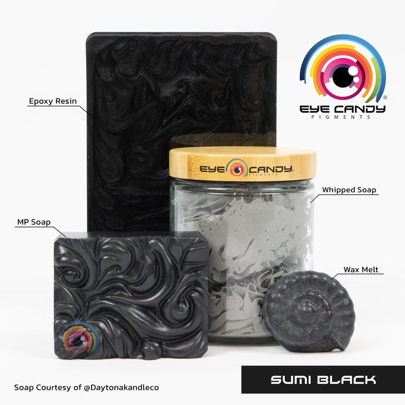 Eye Candy Pigments Premium Black Mica Powder - Sumi Black (25gr) - for Epoxy, Resin, Soap, Paint, Woodworking, Acrylic Pouring, Bath Bombs, Fishing Lures - DIY Arts and Crafts Additive - Image 2